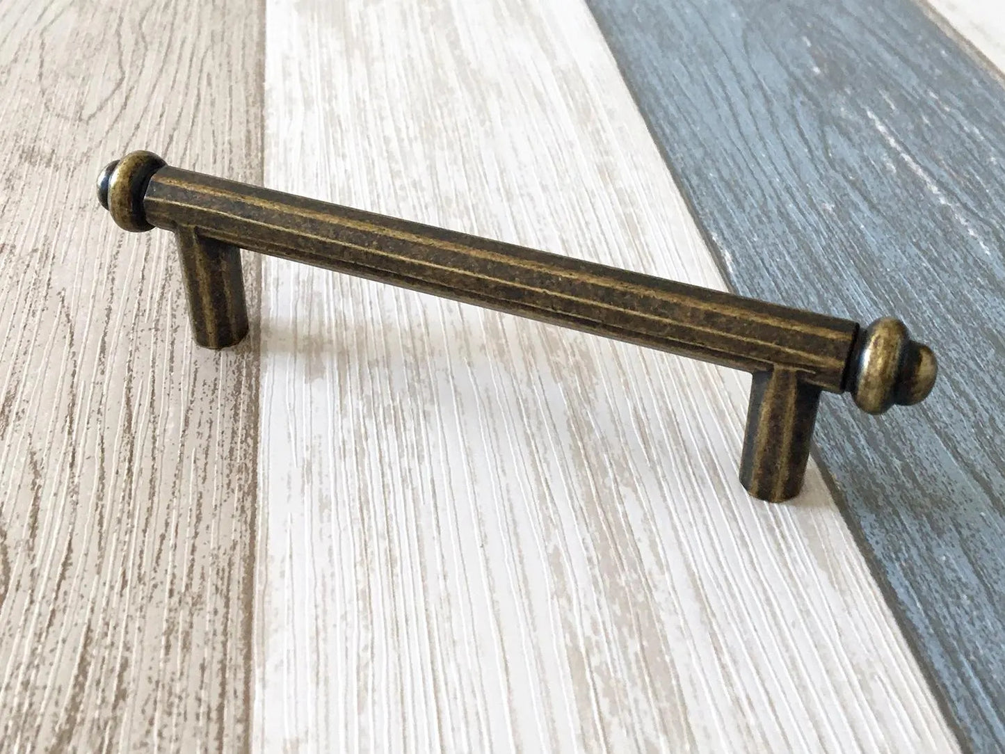 3.75" 5" 7.5" Centers Cabinet Bar Handles, Antique Bronze Kitchen Hardware, 96 128 192 mm Holes