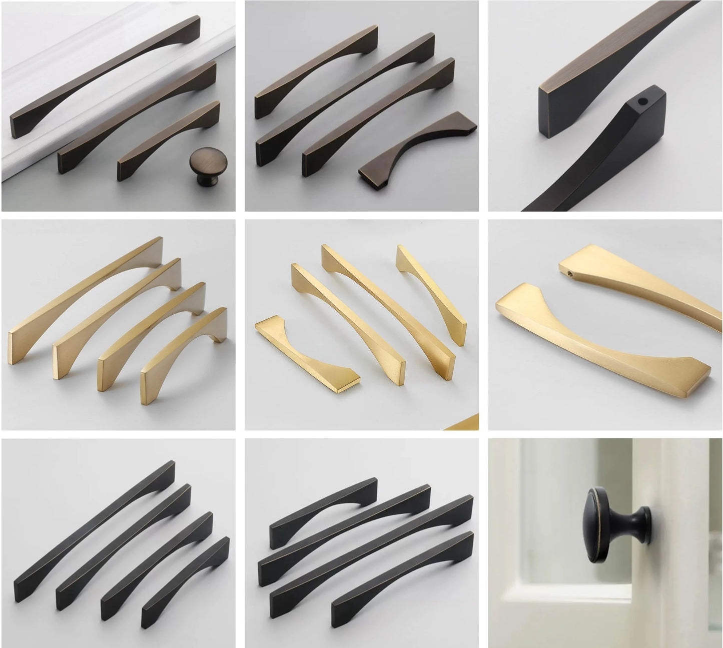 Brass Cabinet Handles, Black Gold Coffee Bronze, Drawer Pulls | Kitchen Hardware