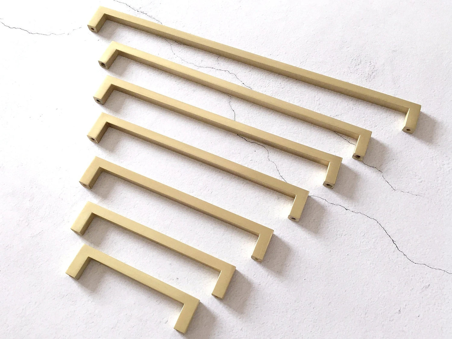 Cabinet Pulls Slim Square, Minimalism Modern Hardware, Gold Black Nickel Chrome