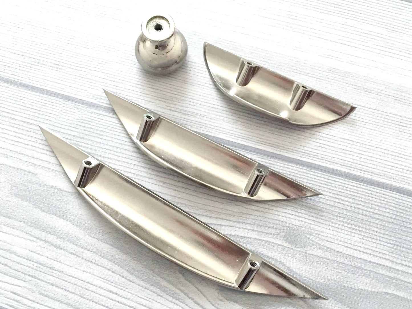 1.25" 2.5" 3.75" Minimalist Nickel Cup Drawer Pulls, Modern Kitchen Cabinet Hardware