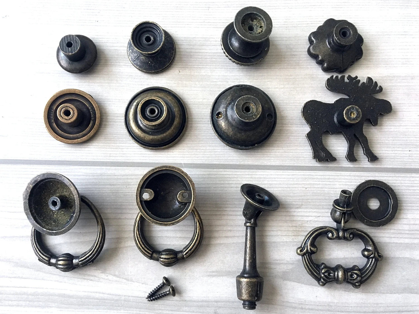 Drawer Knob Vintage Look Antique Bronze Drop Cabinet Pull Hardware