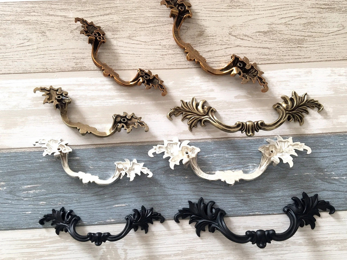 Leafy Drawer Pulls, 3" 3.75" Centers, French Provincial, 76 96 mm Holes