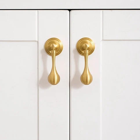 3" Long Pendant Drop Drawer Pulls, Solid Brass, Teardrop Cabinet Knob