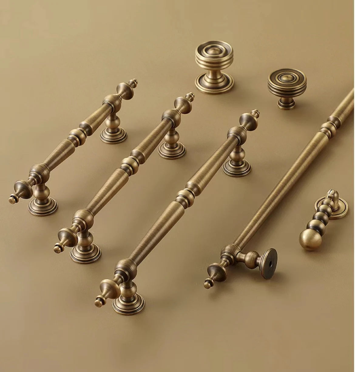 European Style Brass Cabinet Pull, Antique Bronze, Retro Kitchen Hardware