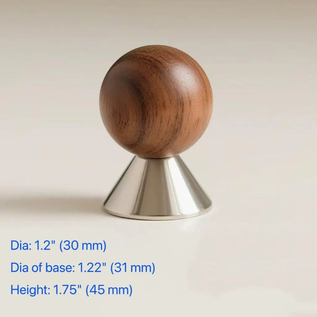 Walnut Chrome Cabinet Knob Drawer Pull Modern Kitchen Hardware
