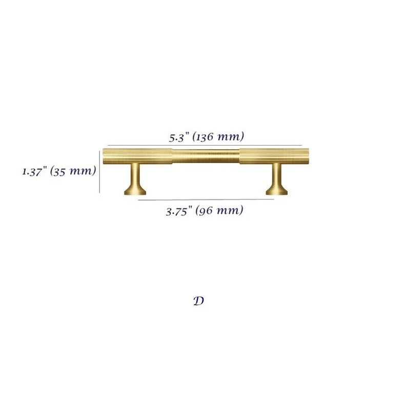 96 mm Fluted Brass Cabinet Pulls Lynns Hardware