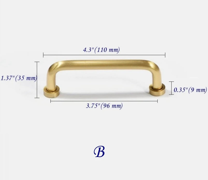 Brushed Brass D Cabinet Pulls, Kitchen Hardware