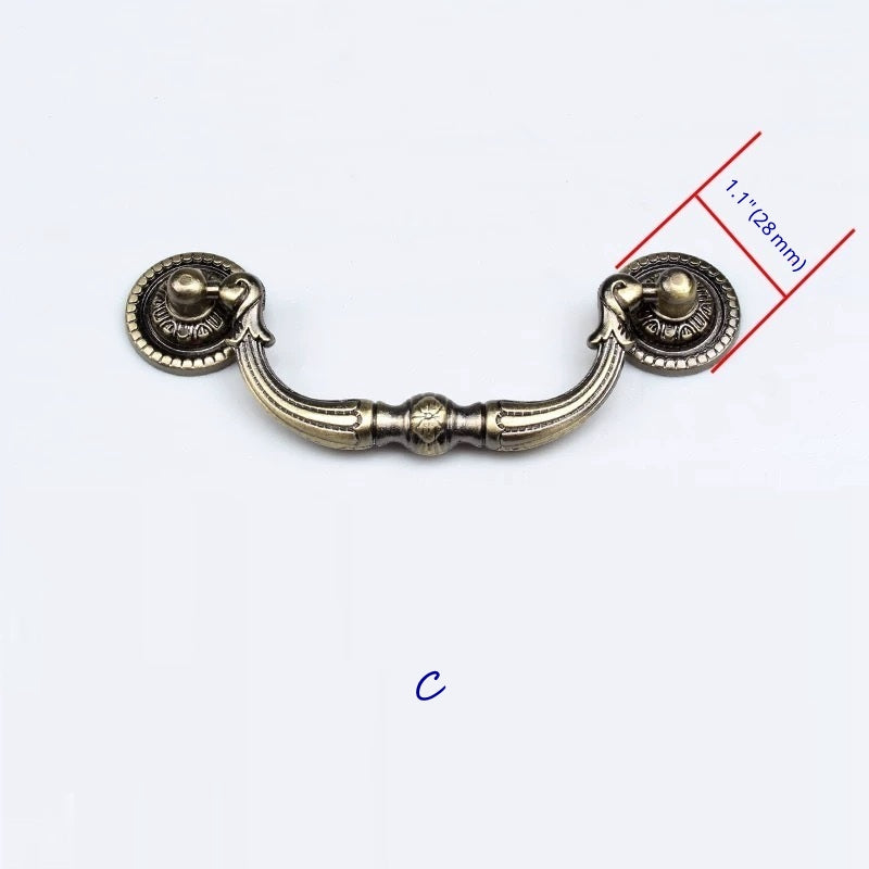 2.5" 3.75" 5" Drawer Pulls, Single Drop Knob, Swing Bail Handle, Antique Bronze