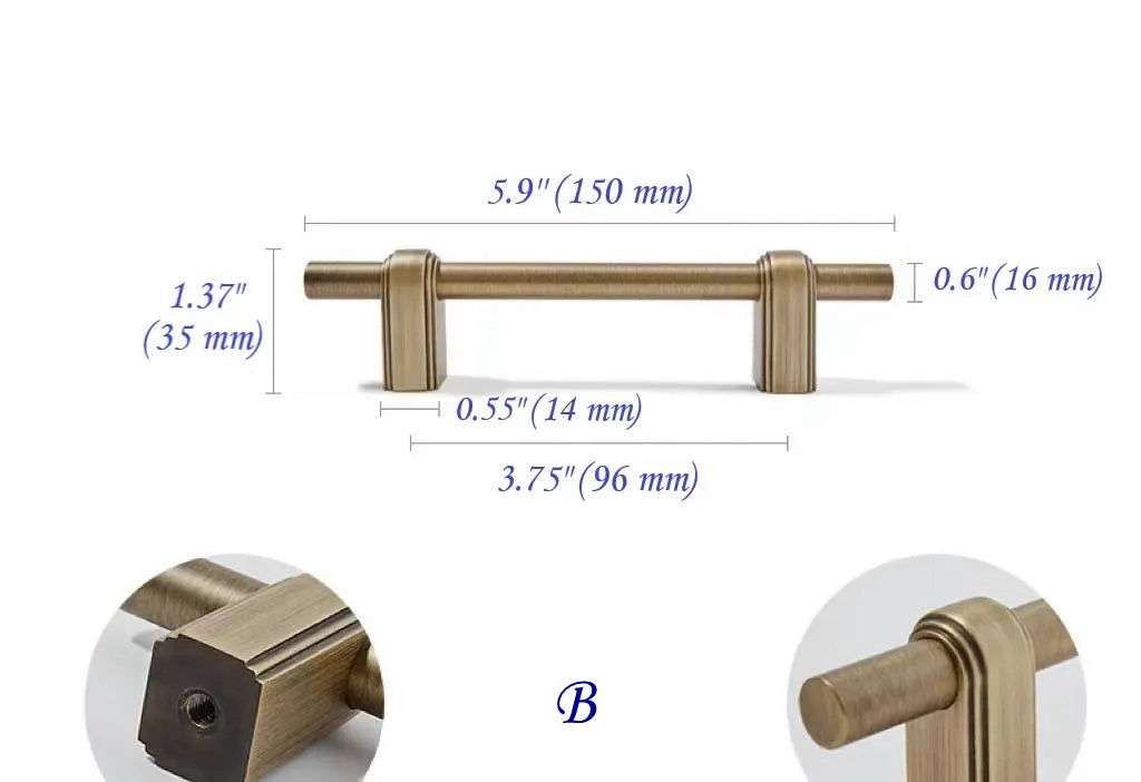 Brass Bar Handles Antique Bronze Cabinet Pulls Solid Classic