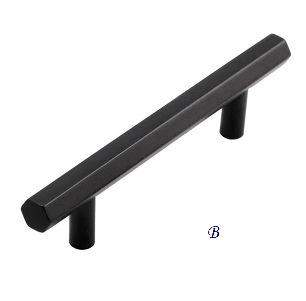 Hexagon Cabinet Pulls, Hexagonal Drawer Knobs, Matte Black, Geometric, Alumimum
