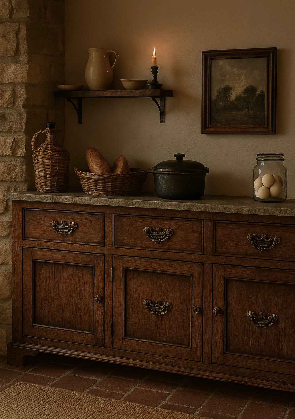 2.5" Georgian Swing Bail Dresser Pull, 2-1/2 Inch 64 mm Centers