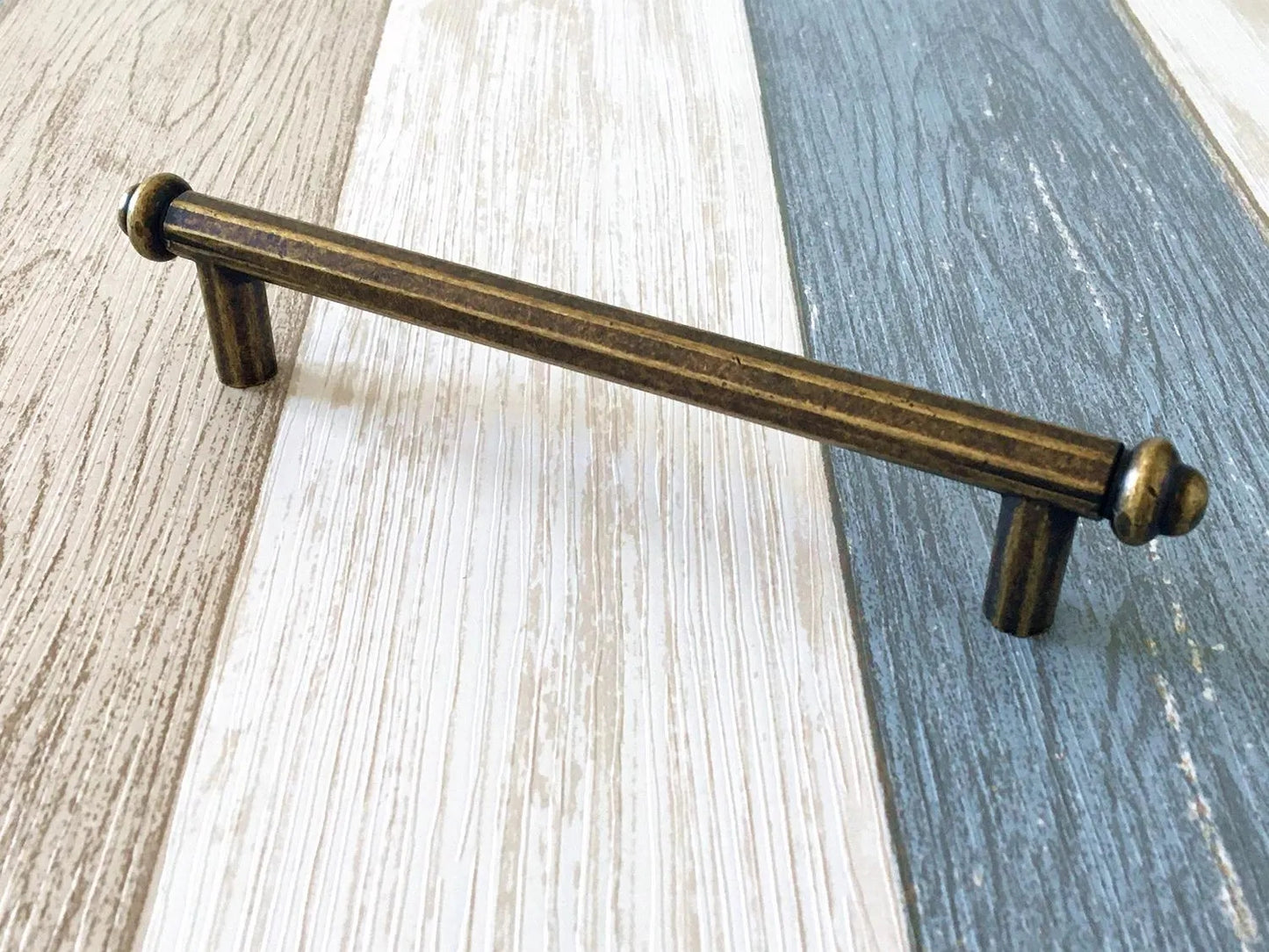 3.75" 5" 7.5" Centers Cabinet Bar Handles, Antique Bronze Kitchen Hardware, 96 128 192 mm Holes
