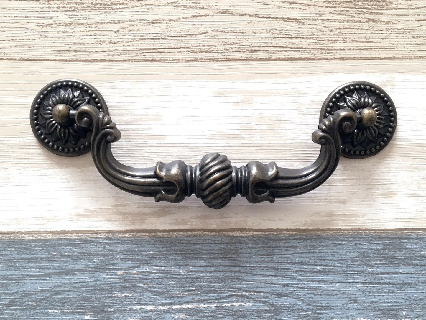 5.75" Vintage Style Bail Drawer Pull Handle Antique Bronze Black Drop Swing