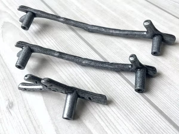 Branches Drawer Knob & Cabinet Pull, Black / Antique Pewter, 3.75" 5" C-C