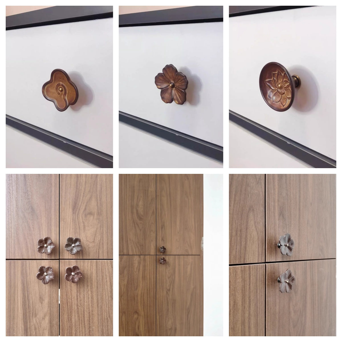Ceramic Floral Cabinet Knob, Asian Inspired Drawer Pull, Art Deco Kitchen Hardware