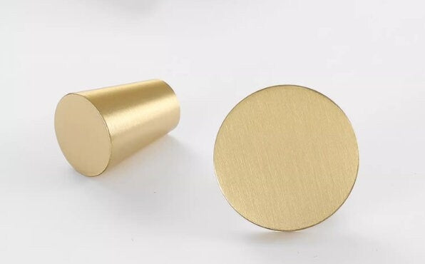 Solid Brass Cabinet Pulls, Simple Minimalist, Brushed Gold Brass, Matte Black