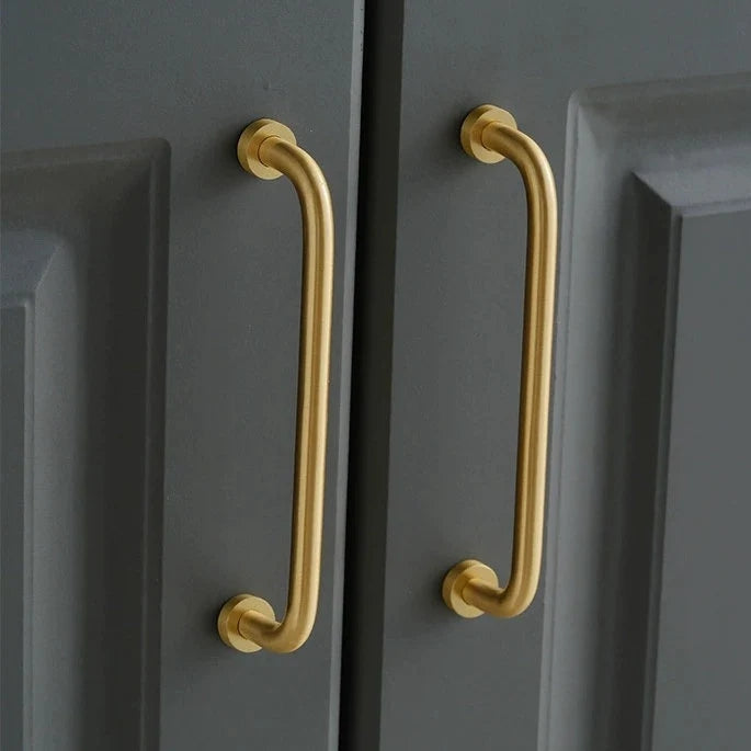Brushed Brass D Cabinet Pulls, Kitchen Hardware