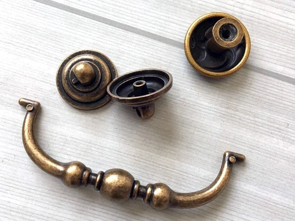 4.25" Drawer Pull Bail Drop Handles Antique Brass - 4 1/4" Center-to-Center