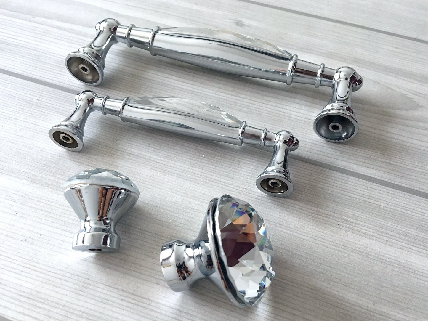 3.75" 5" Crystal Drawer Pull, Glass Cabinet Pulls, Modern Cupboard Handles