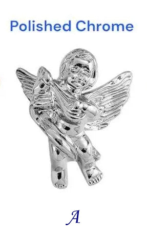 Angel Cupid Design Cabinet Knobs, Solid Brass, Gold, Silver and Bronze