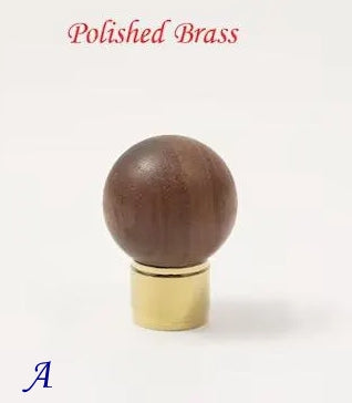 Walnut Brass Cabinet Knob, Pendant Wooden Drawer Pull, Oriental Retro Kitchen Hardware