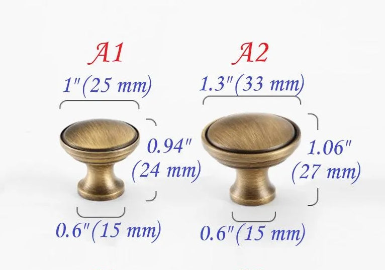 Brass Knob, Drawer Pulls, Kitchen Hardware, Antique Bronze