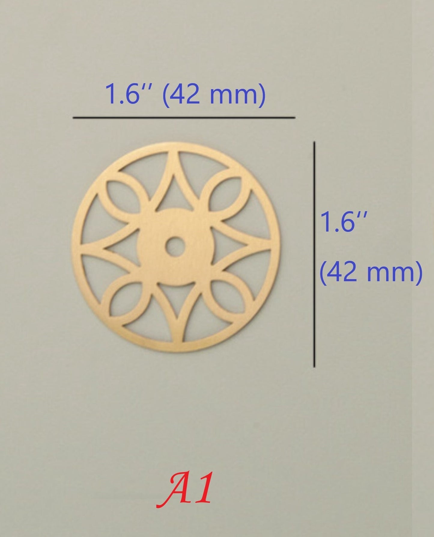 Elegant Solid Brass Cabinet Knob Backplates, Brushed Gold, MCM Style