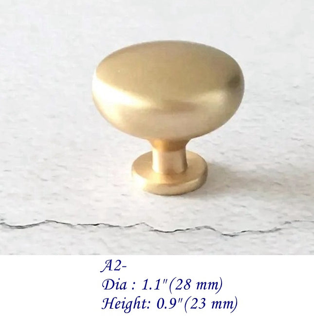 Cabinet Pulls Brushed Gold Drawer Handles Egg Knob Oval Pull | Lynns Hardware
