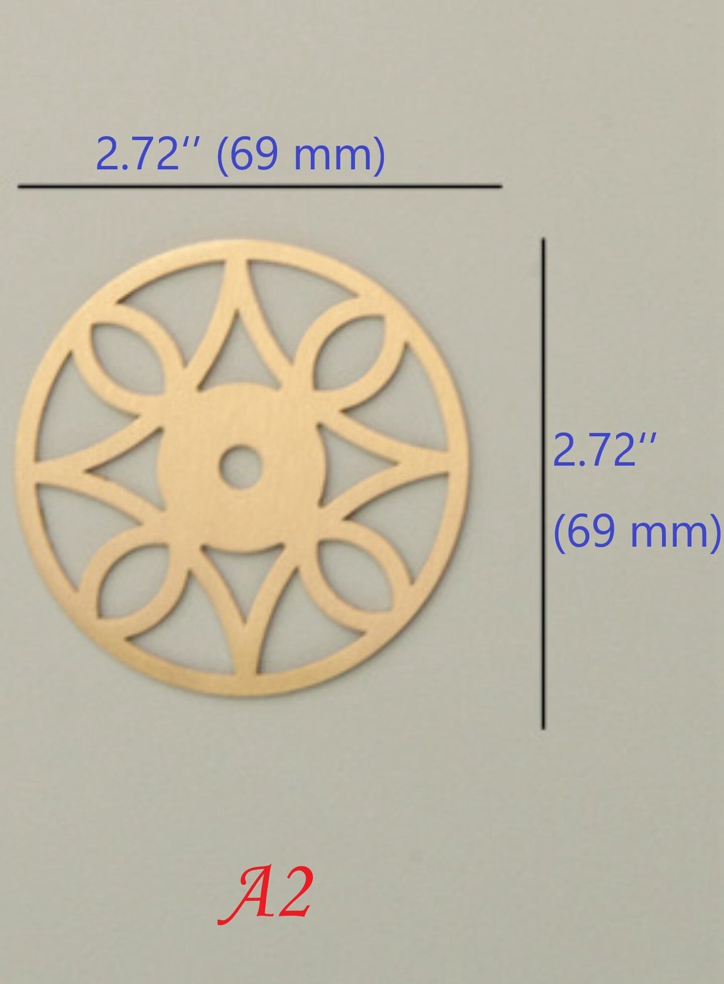 Elegant Solid Brass Cabinet Knob Backplates, Brushed Gold, MCM Style
