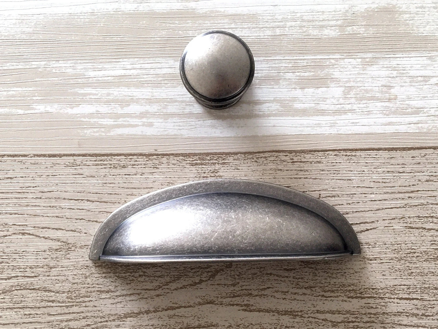3" 3.75" 5" Cabinet Pull Handles, Antique Pewter, Rustic Kitchen Hardware