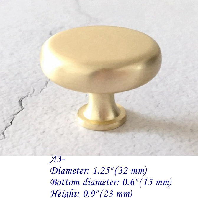Cabinet Pulls Brushed Gold Drawer Handles Egg Knob Oval Pull | Lynns Hardware