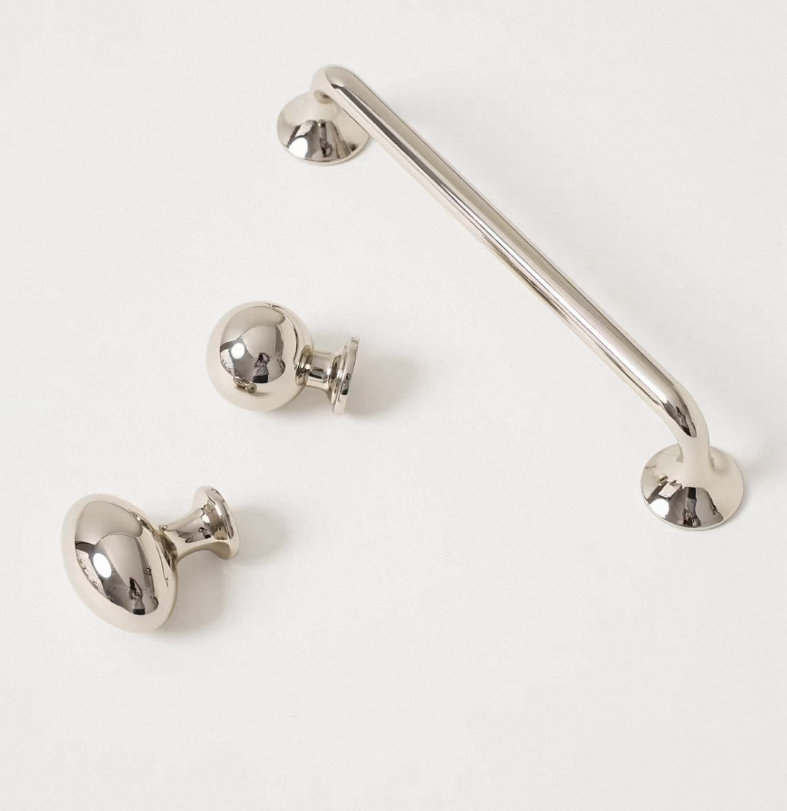 Polished Nickel Cupboard D Handle | Modern Cabinet Knob 96 128 192 mm