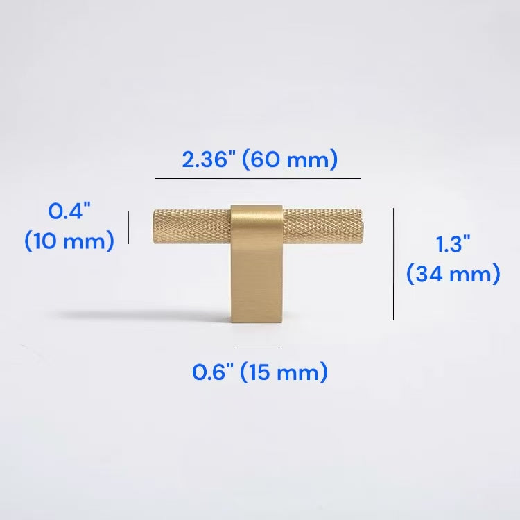 Knurled Cabinet Bar Pulls 96 128 224 320 mm, Brass / Matte Black, Sleek Modern Kitchen Hardware