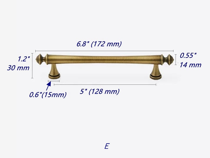 Brass T-shaped Bar Cabinet Pulls, Drawer Knobs, Antique Bronze, Kitchen Hardware