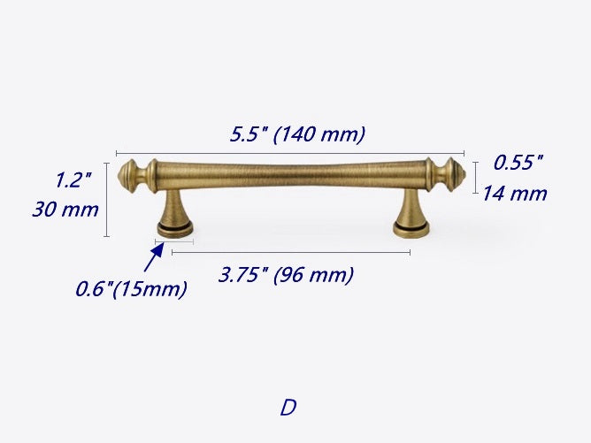 Brass T-shaped Bar Cabinet Pulls, Drawer Knobs, Antique Bronze, Kitchen Hardware