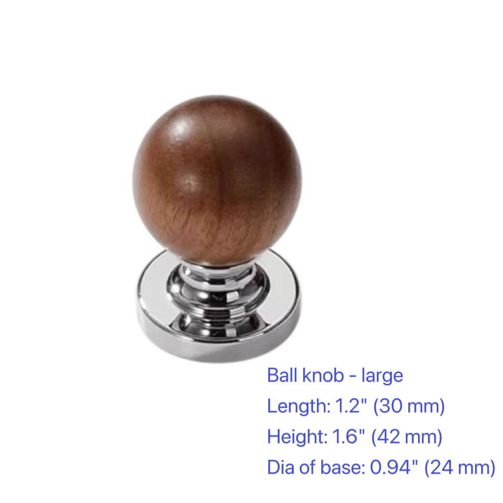 Wood & Brass Drawer Handle, Pendant Walnut Cabinet Pull, Japandi Kitchen Hardware