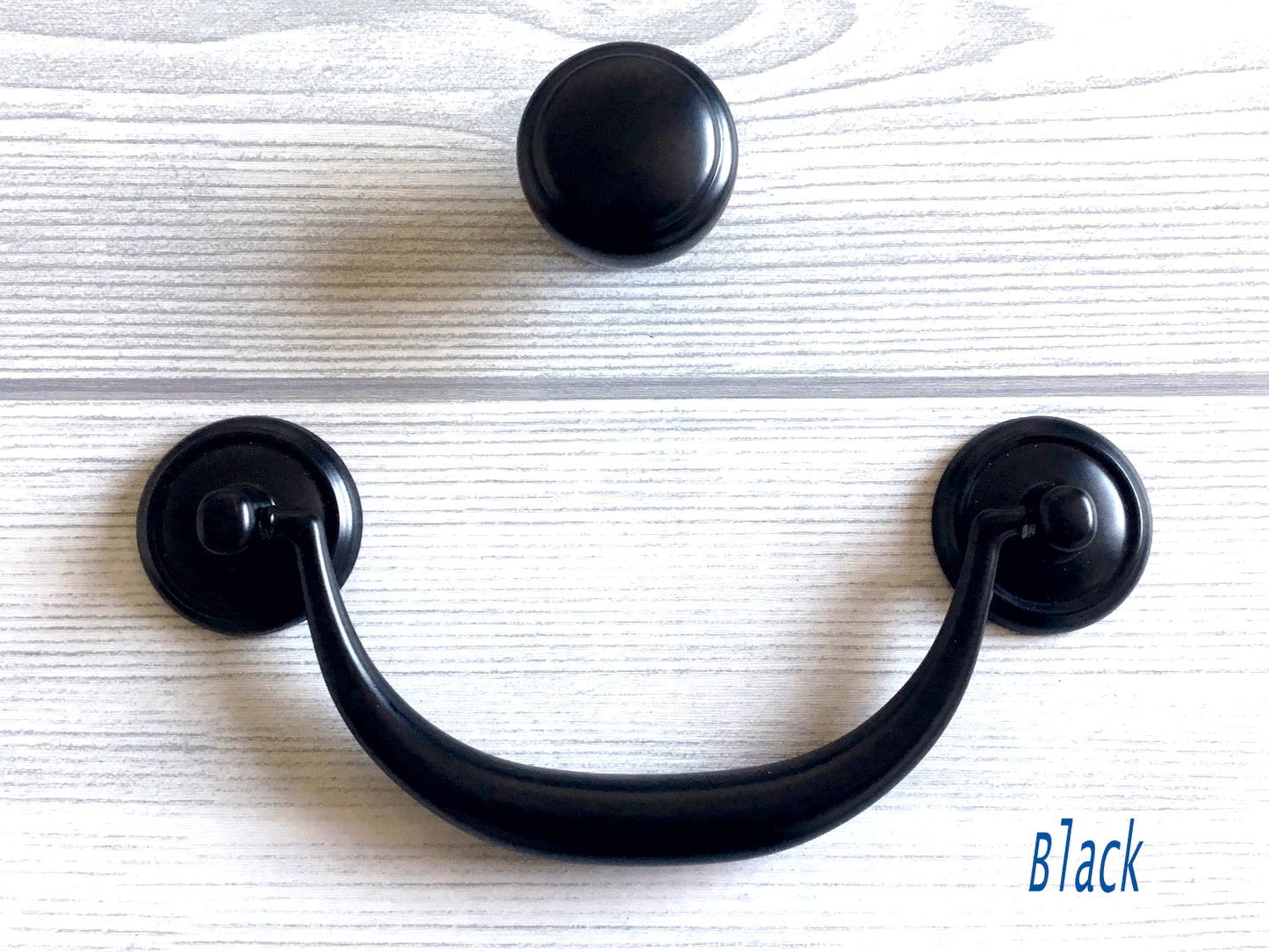 4.25" 4.5" Vintage Style Bail Drawer Pulls Handle Knob Dark Antique Bronze Black
