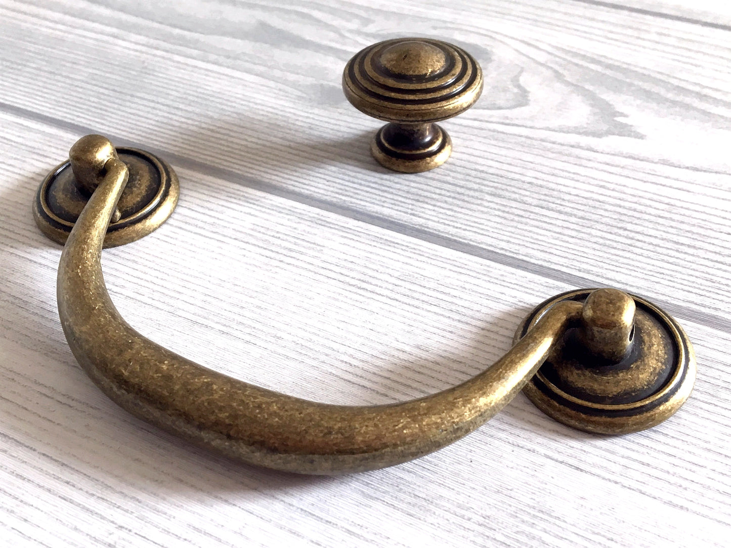 4.25" 4.5" Vintage Style Bail Drawer Pulls Handle Knob Dark Antique Bronze Black