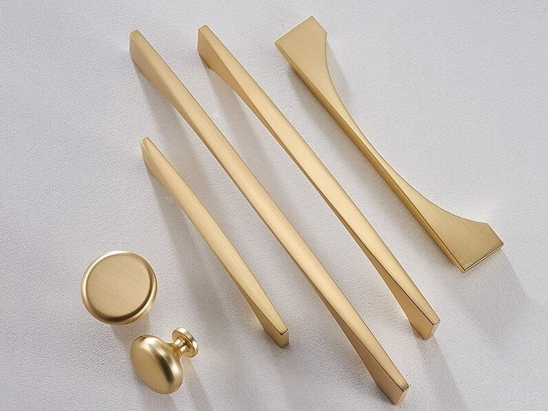 Gold Cabinet Pulls Modern Kitchen Hardware Brushed