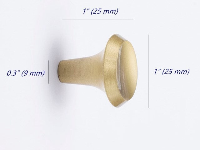Brass Circle Knobs, Brushed Gold, Modern Kitchen Cabinet Hardware