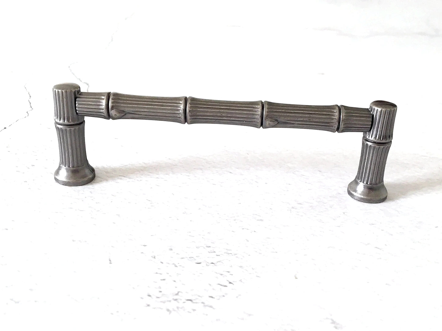 Bamboo Drawer Pulls Cabinet Handle Knob Antique Pewter 96 128 192 mm Holes