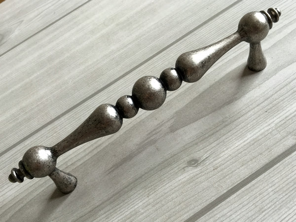3.75" 5" Antique Pewter Cabinet Pull & Drawer Knob, Retro Kitchen Hardware