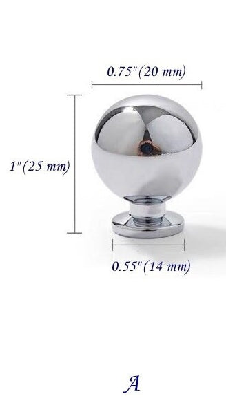 Polished Chrome Cabinet Handles, Shiny Silver Drawer Knobs, Solid Brass