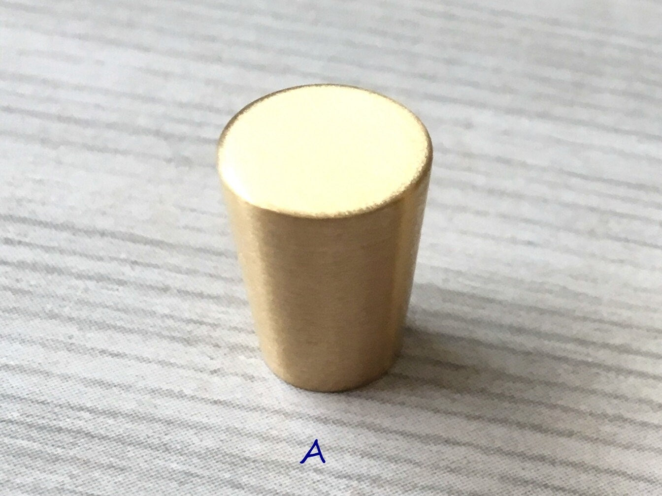 Tapered Brass Knob, Cone Drawer Pulls, Mid Century Modern Kitchen Hardware, Brushed Gold