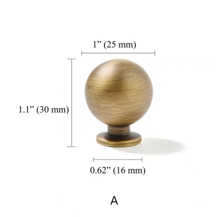 Retro Antique Bronze Cup Pull and Knobs, Solid Brass, Kitchen Hardware
