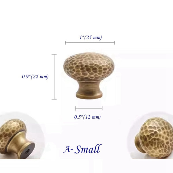 Hammered Antique Bronze Cabinet Bar Pulls, Brass, Rustic Retro Kitchen Hardware