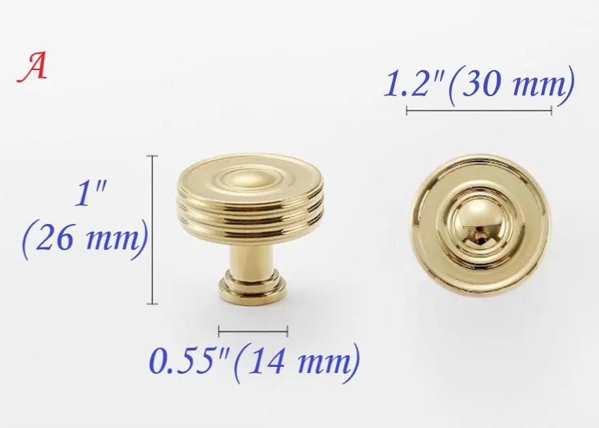 Polished Brass Cabinet Bar Pulls European Style Luxury Shiny Gold