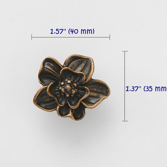 Flower Cabinet Knob, Petal Drawer Pull, Decorative Kitchen Hardware