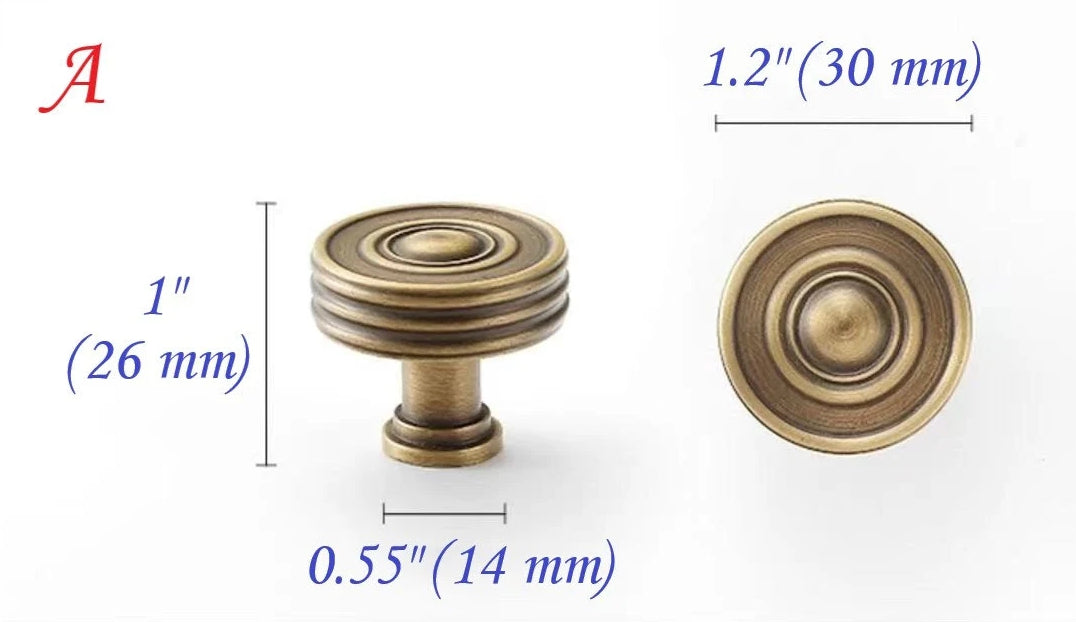 European Style Brass Cabinet Pull, Antique Bronze, Retro Kitchen Hardware