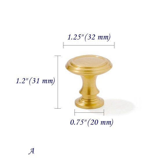 3.75" 5" Solid Brass Cabinet Handles in Brushed Gold | MCM Kitchen Hardware